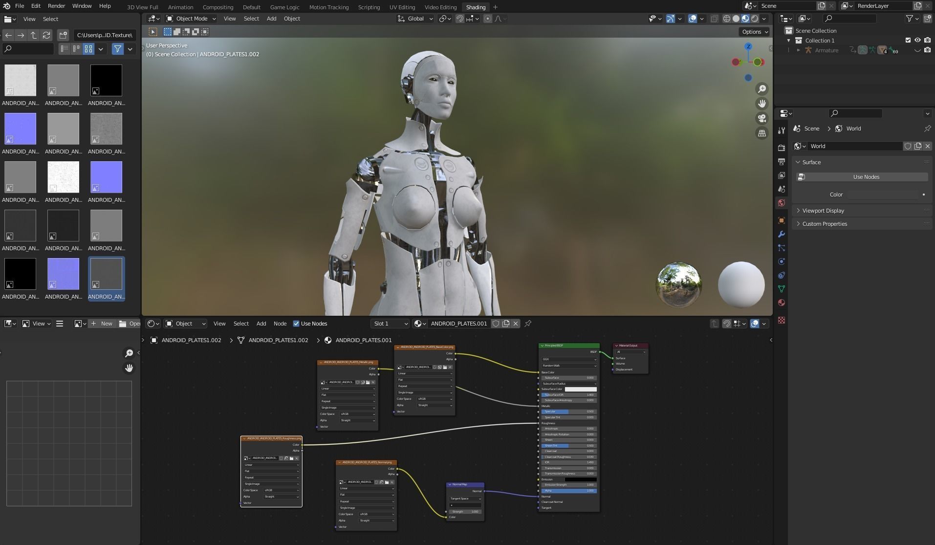 Android Female Low-poly 3D model_15