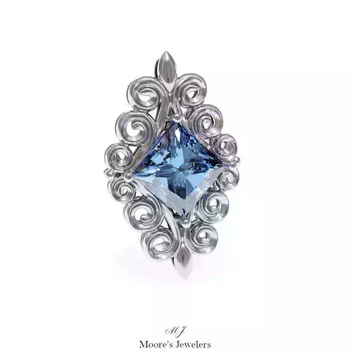 Faux Antique Scroll Gemstone Slide Pendant 3d Model Stl File