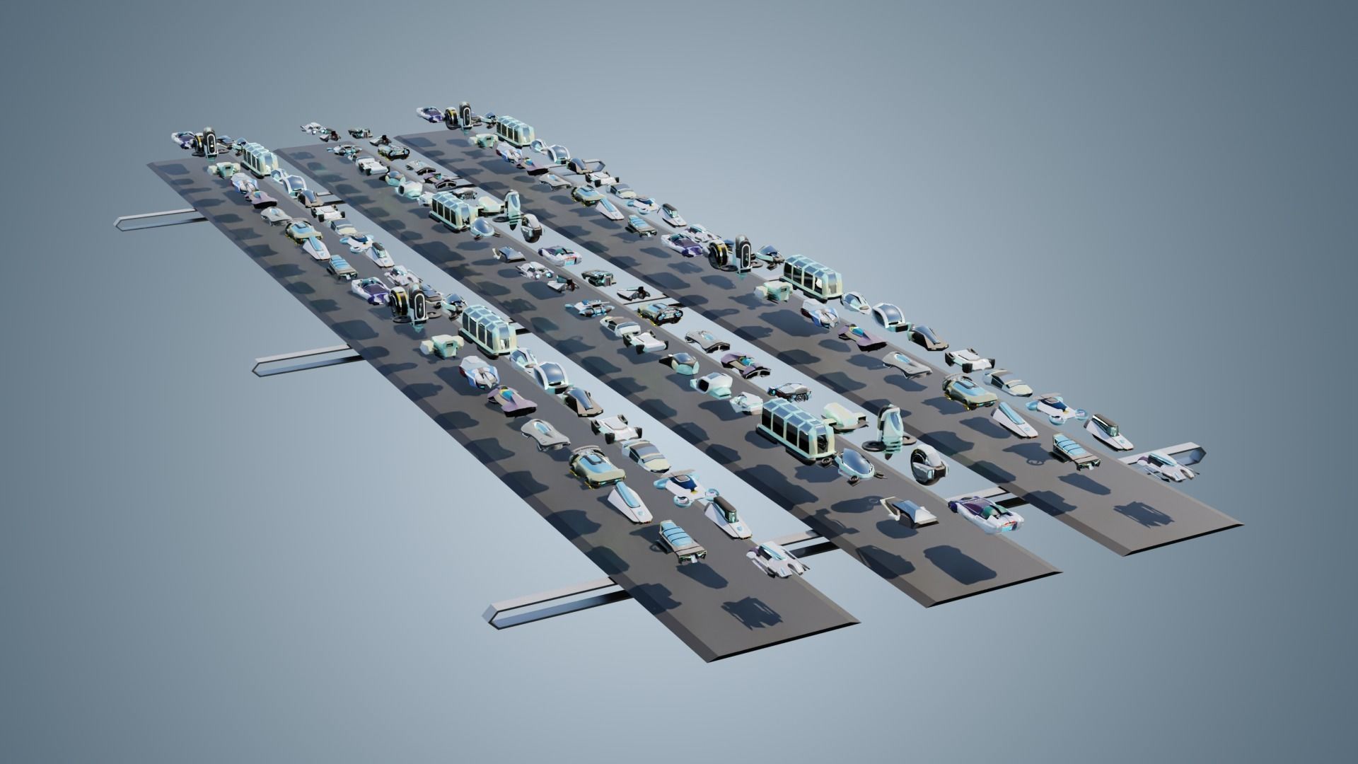 23  Simplistic Sci-Fi Flying Vehicles 3D Model Collection_53
