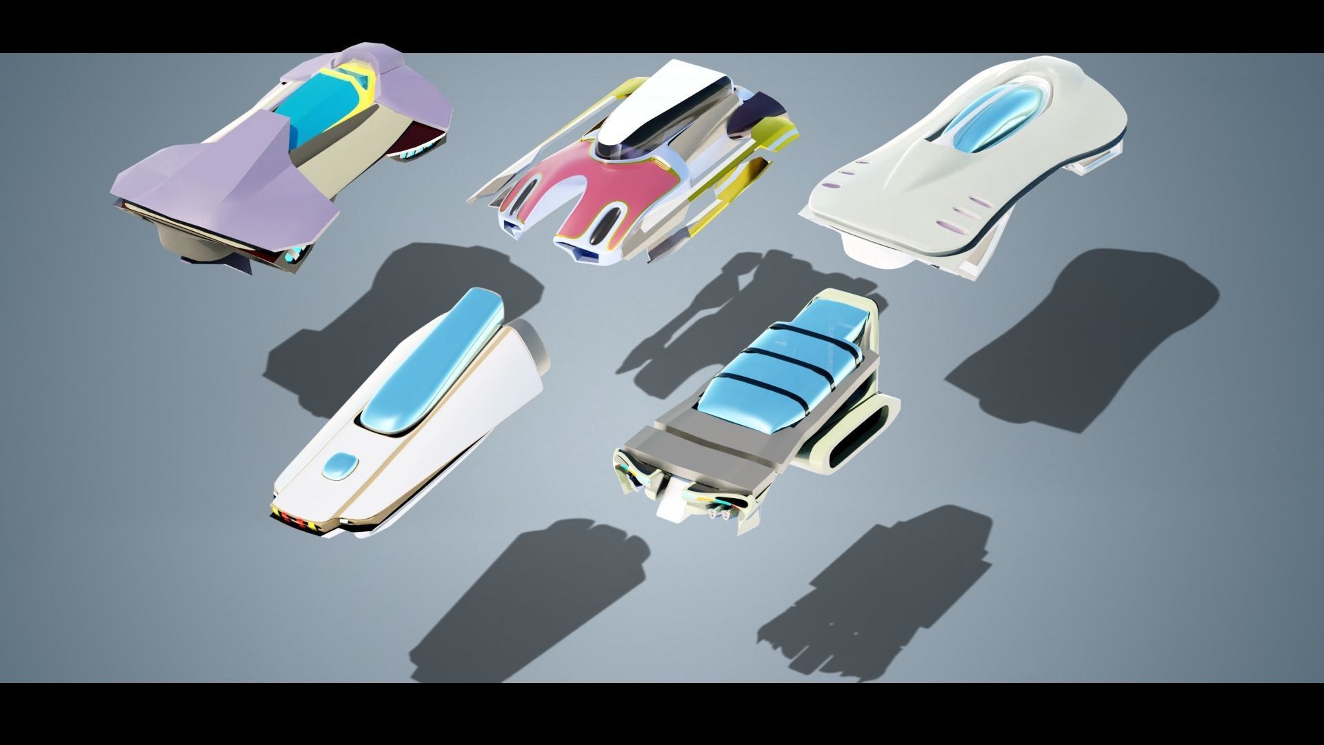 23  Simplistic Sci-Fi Flying Vehicles 3D Model Collection_4