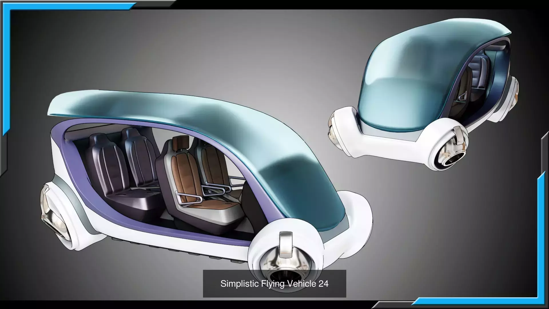 23  Simplistic Sci-Fi Flying Vehicles 3D Model Collection_5