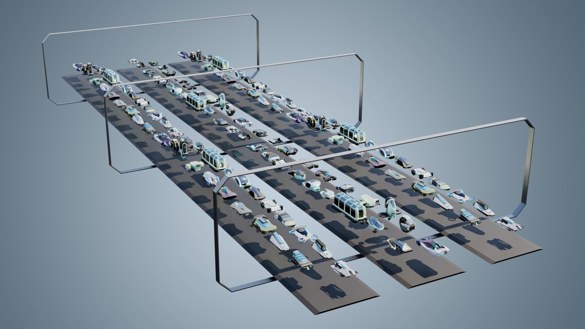 23  Simplistic Sci-Fi Flying Vehicles 3D Model Collection_54