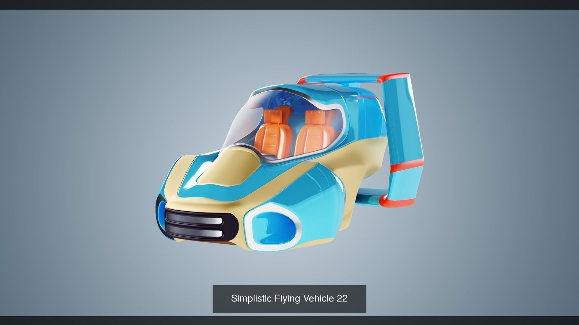 23  Simplistic Sci-Fi Flying Vehicles 3D Model Collection_6