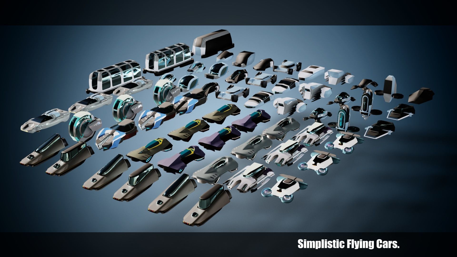 23  Simplistic Sci-Fi Flying Vehicles 3D Model Collection_59