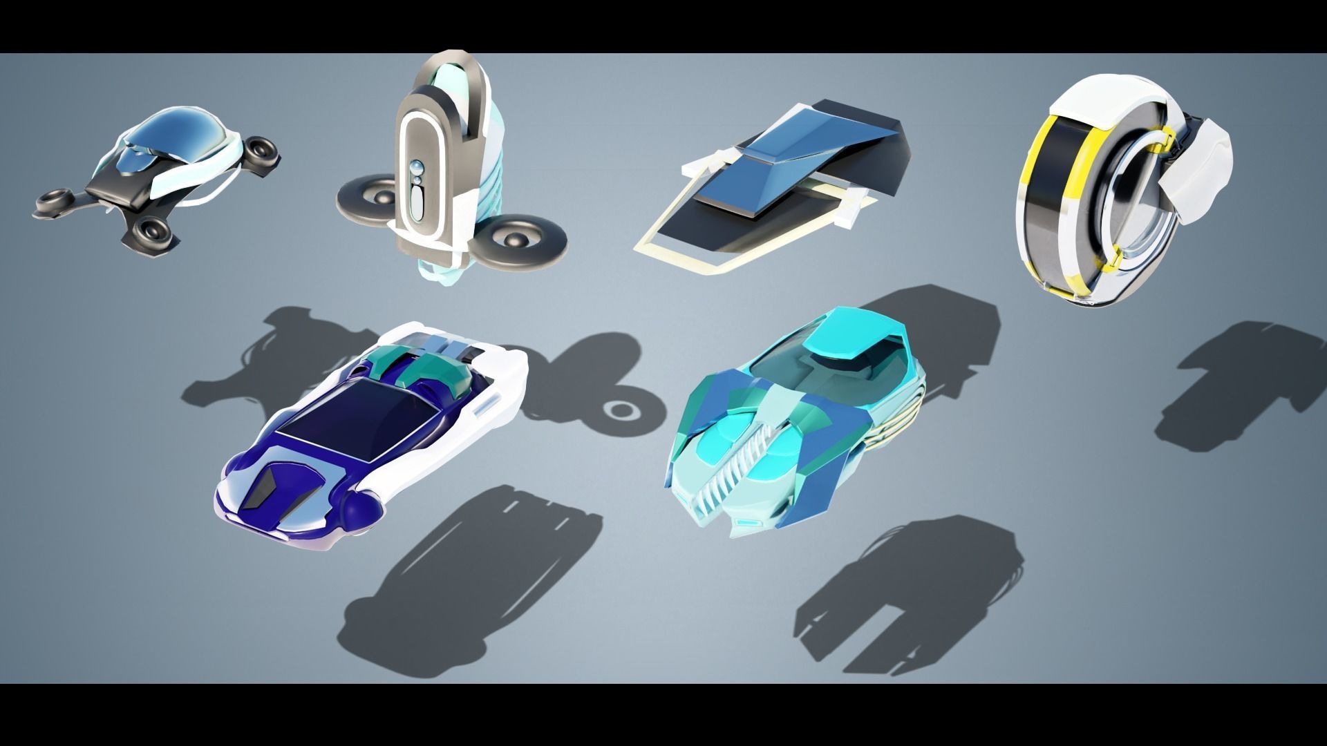 23  Simplistic Sci-Fi Flying Vehicles 3D Model Collection_11