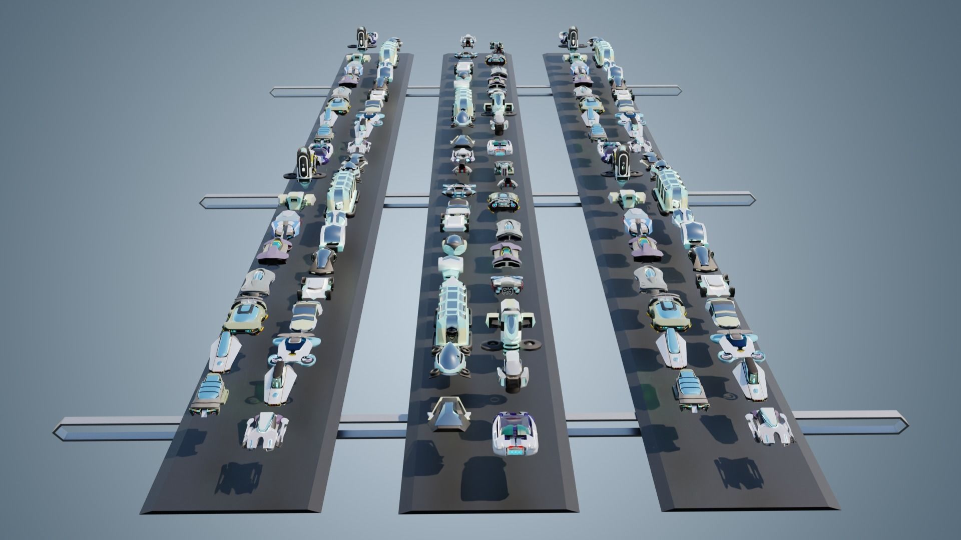 23  Simplistic Sci-Fi Flying Vehicles 3D Model Collection_55