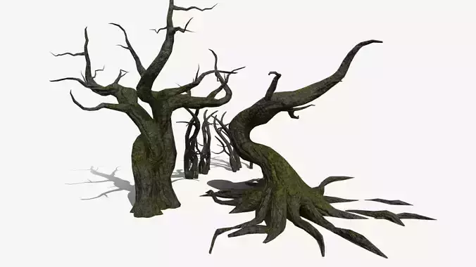 Twisted Trees Low-poly 3D model