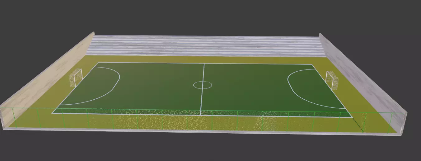 Basic futsal court Free 3D model