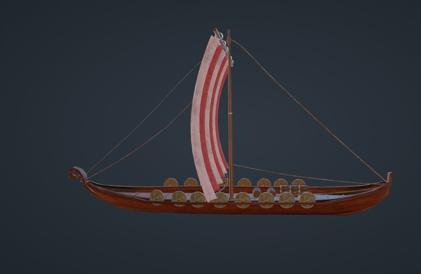  viking ship - Viking boat - blender 3D model_11