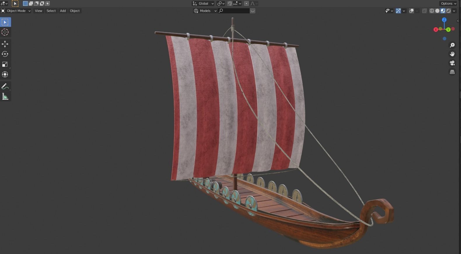  viking ship - Viking boat - blender 3D model_3