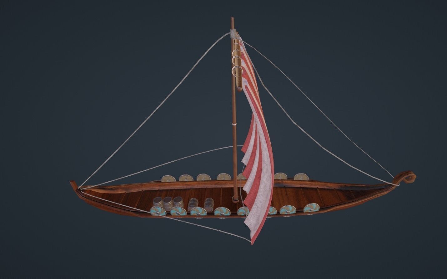  viking ship - Viking boat - blender 3D model_13