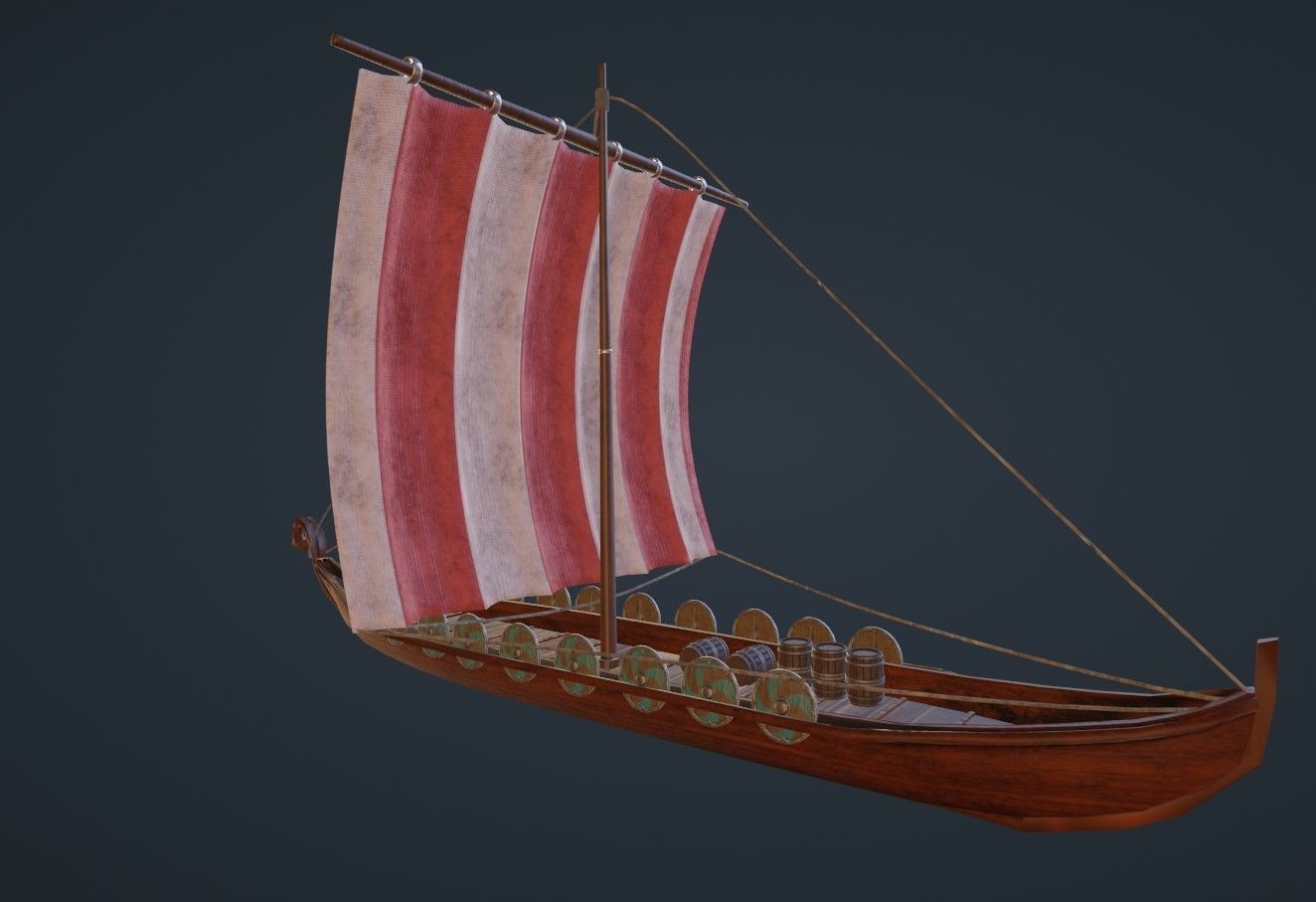  viking ship - Viking boat - blender 3D model_15