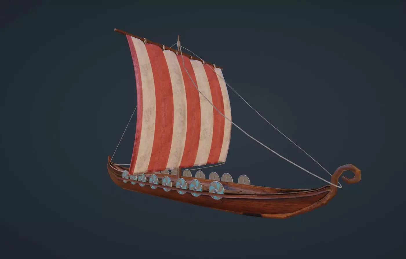  viking ship - Viking boat - blender 3D model_0