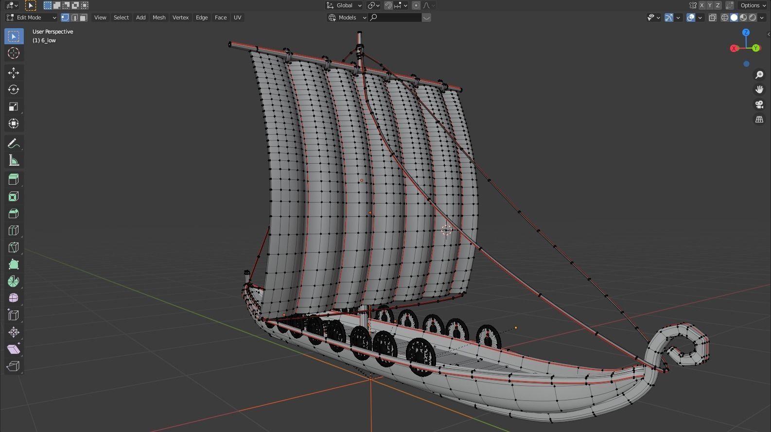  viking ship - Viking boat - blender 3D model_6