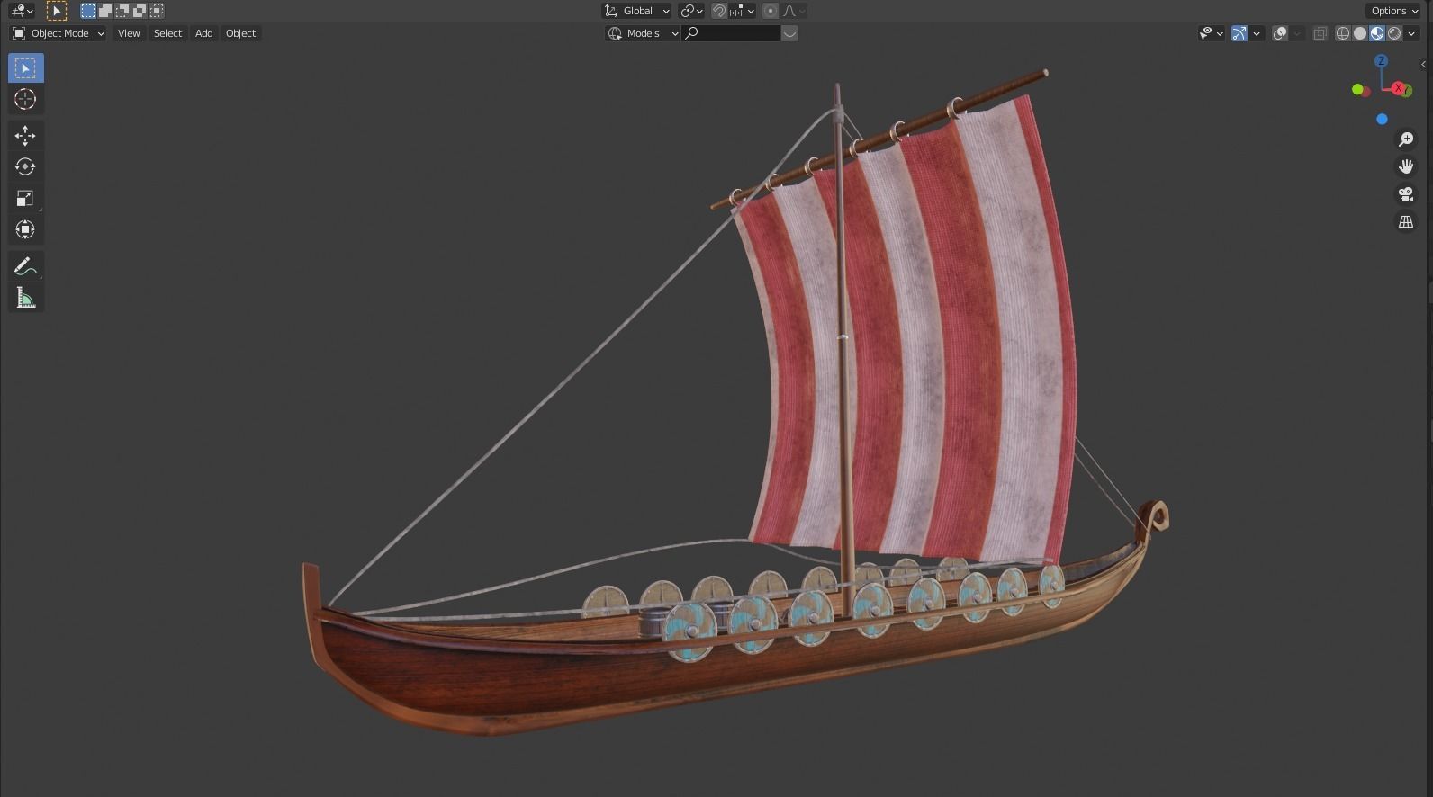  viking ship - Viking boat - blender 3D model_4