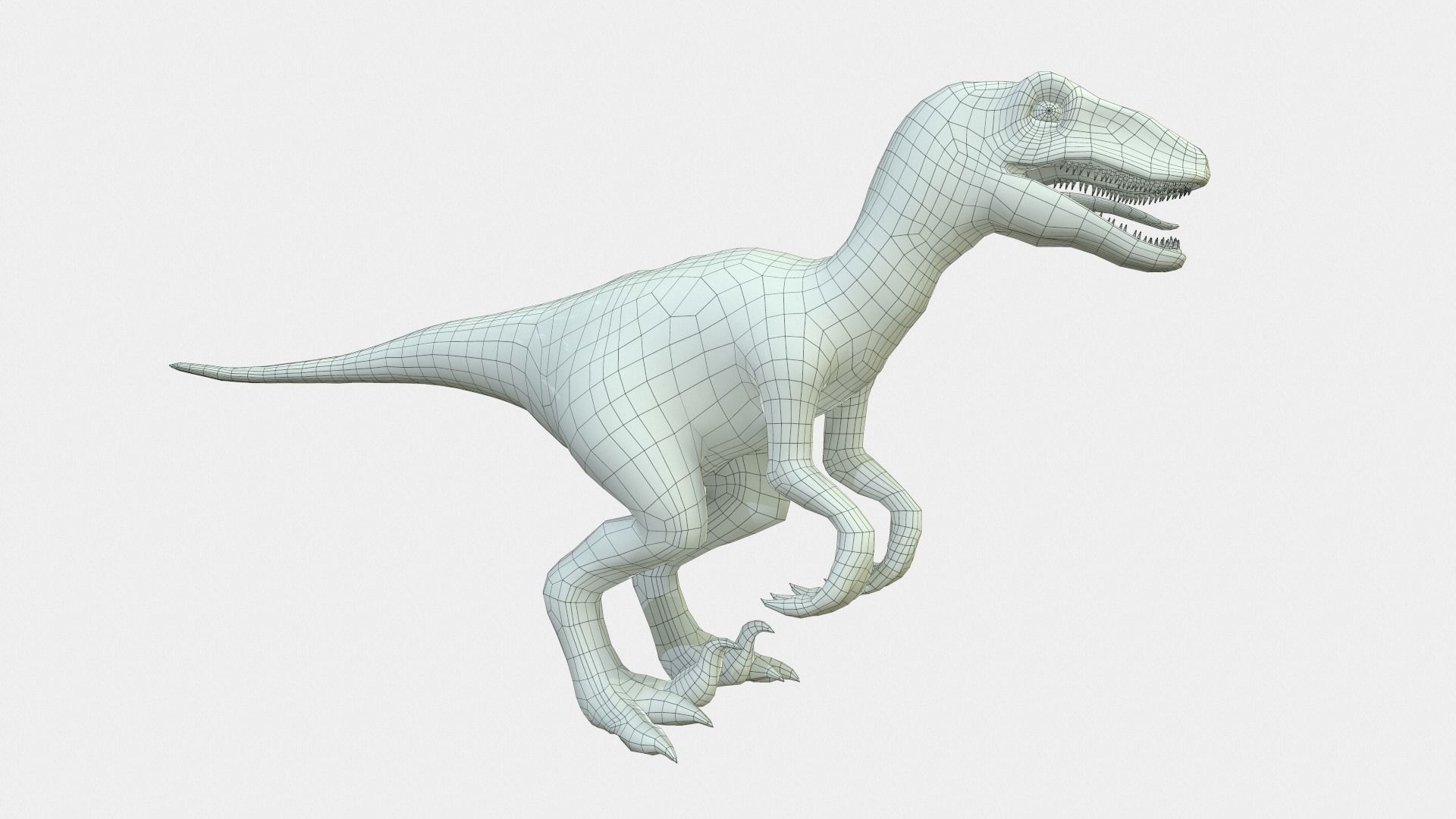 Velociraptor t - rex dinosaur Low-poly 3D model_3
