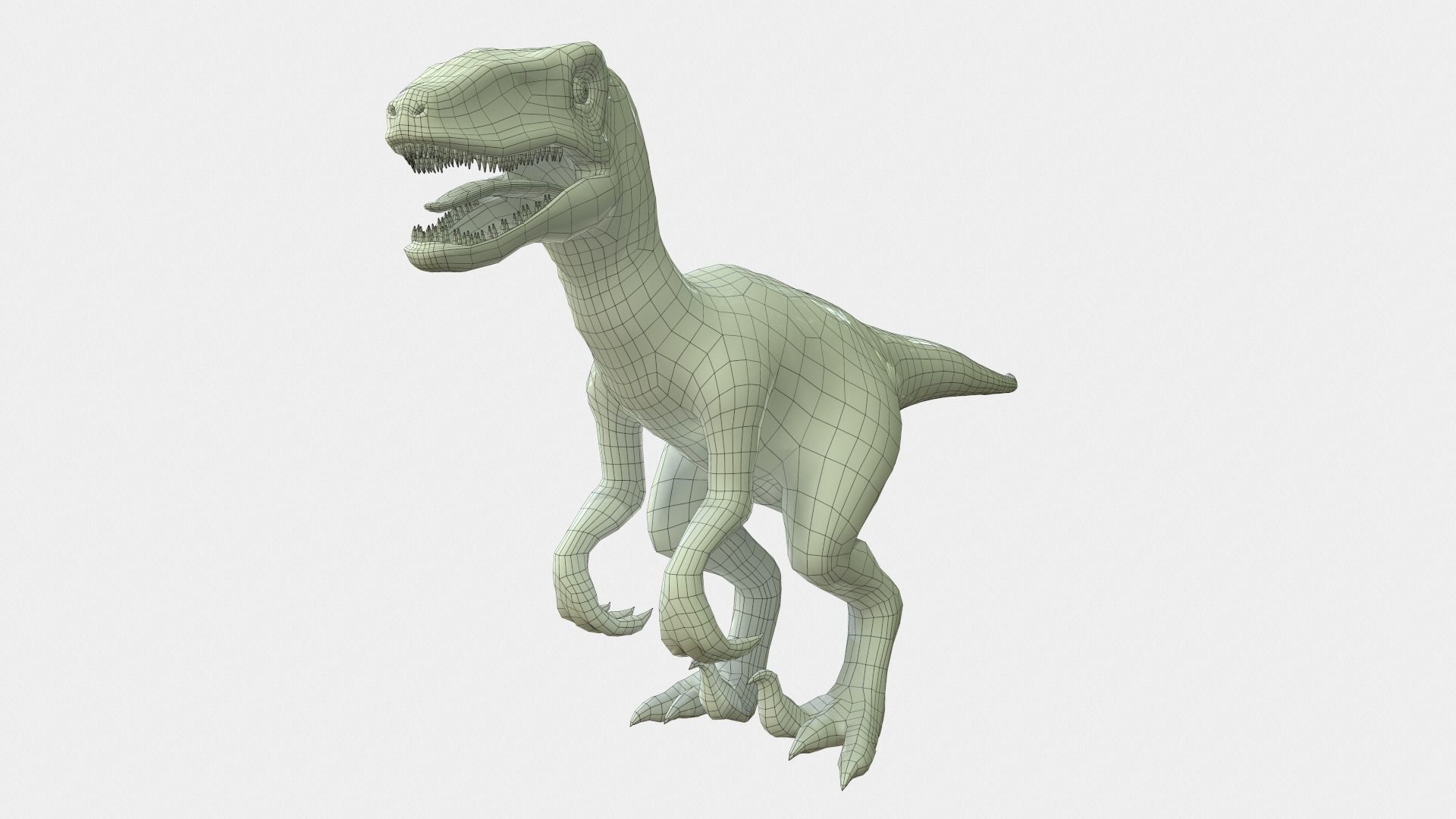 Velociraptor t - rex dinosaur Low-poly 3D model_6