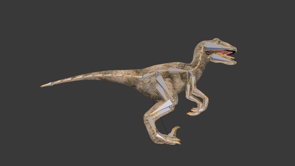 Velociraptor t - rex dinosaur Low-poly 3D model_10