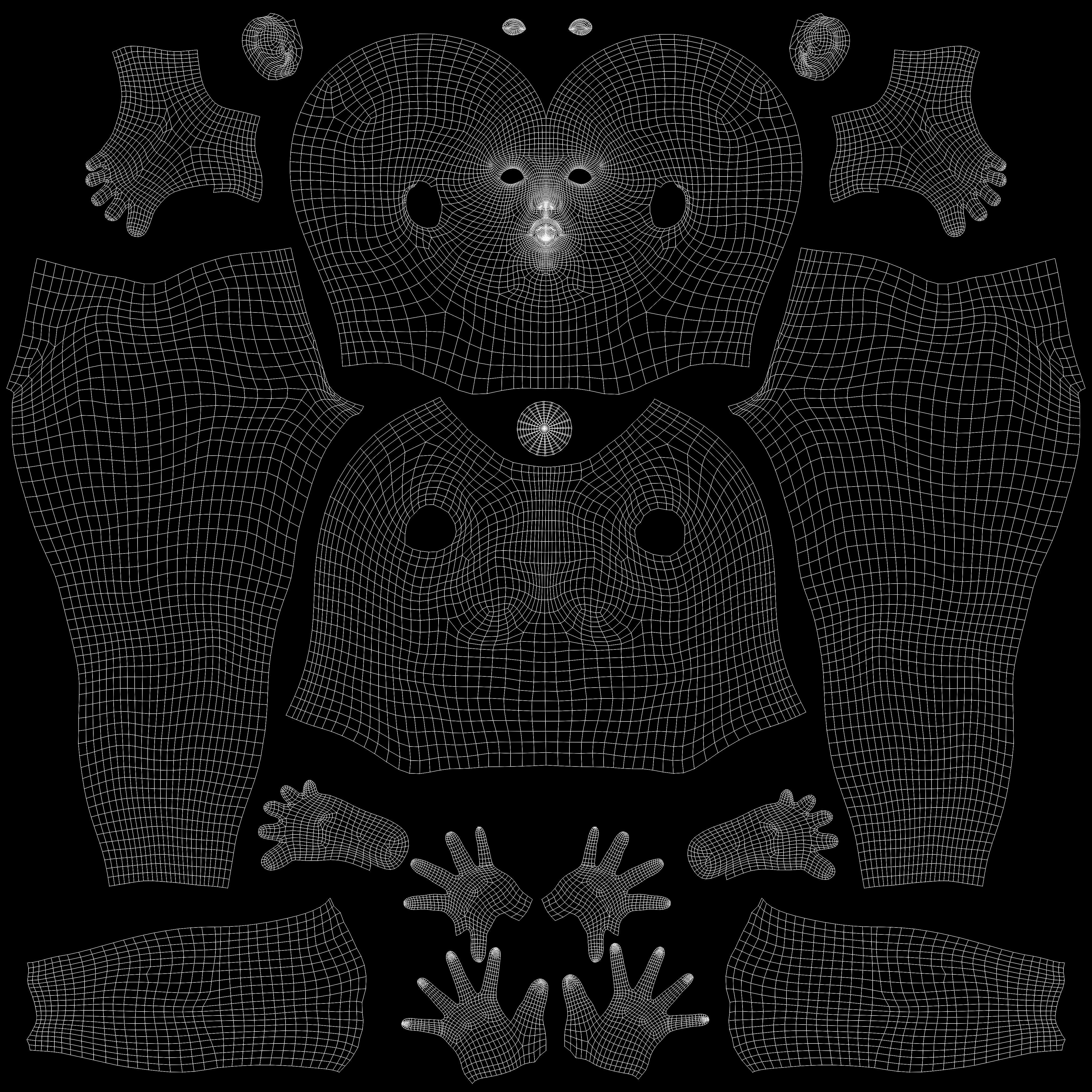 Realistic Female Base Mesh Low-poly 3D model_7