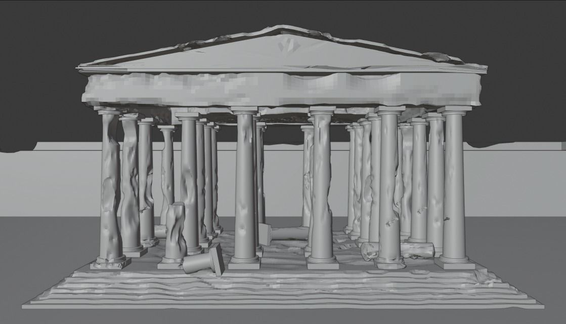 Parthenon Ancient Old Damaged Temple 3D model_7
