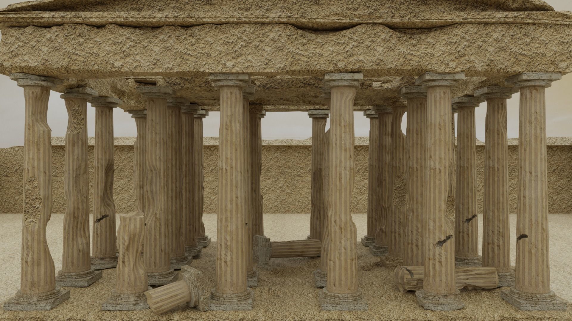 Parthenon Ancient Old Damaged Temple 3D model_23