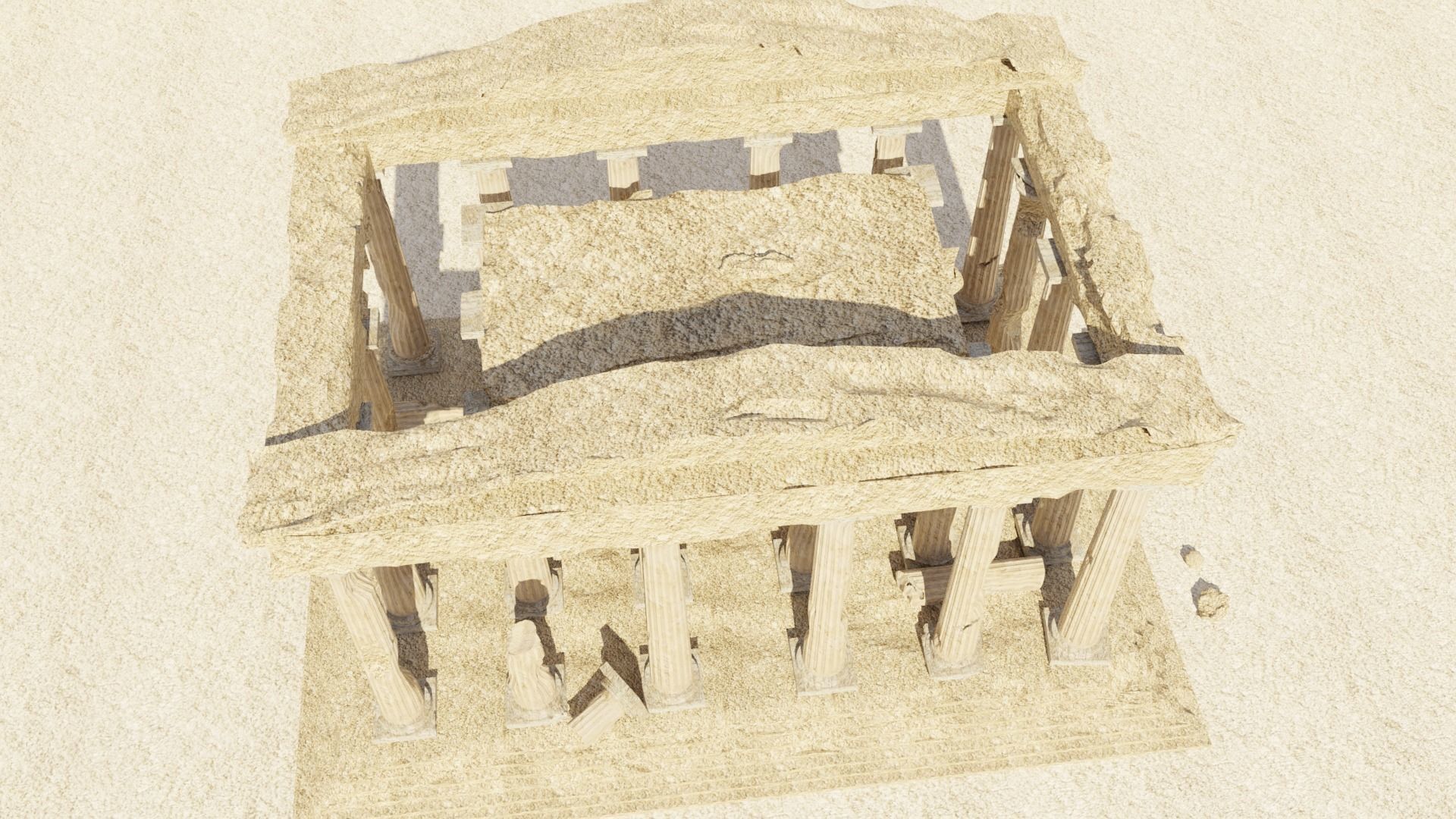 Parthenon Ancient Old Damaged Temple 3D model_15