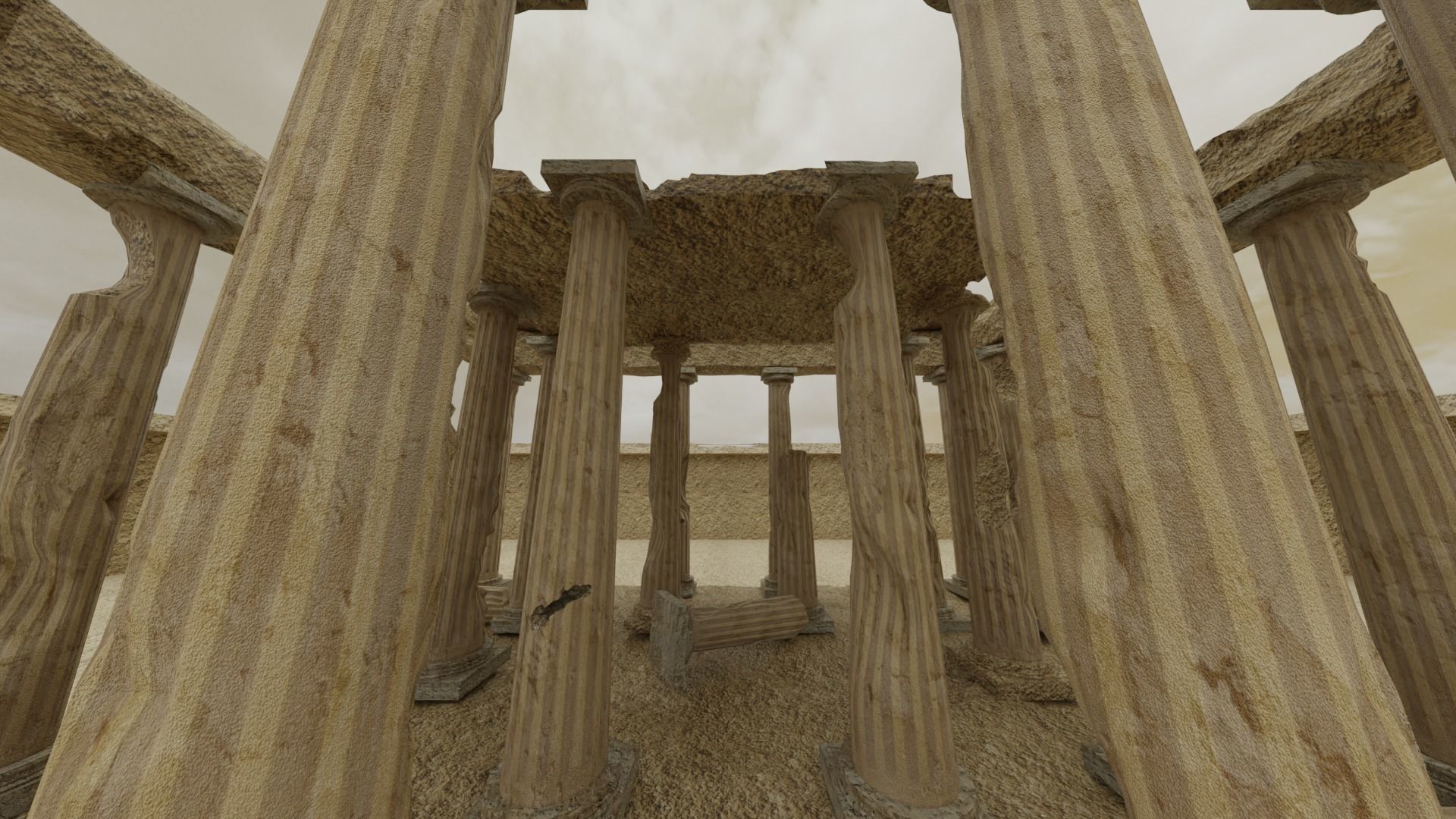 Parthenon Ancient Old Damaged Temple 3D model_22