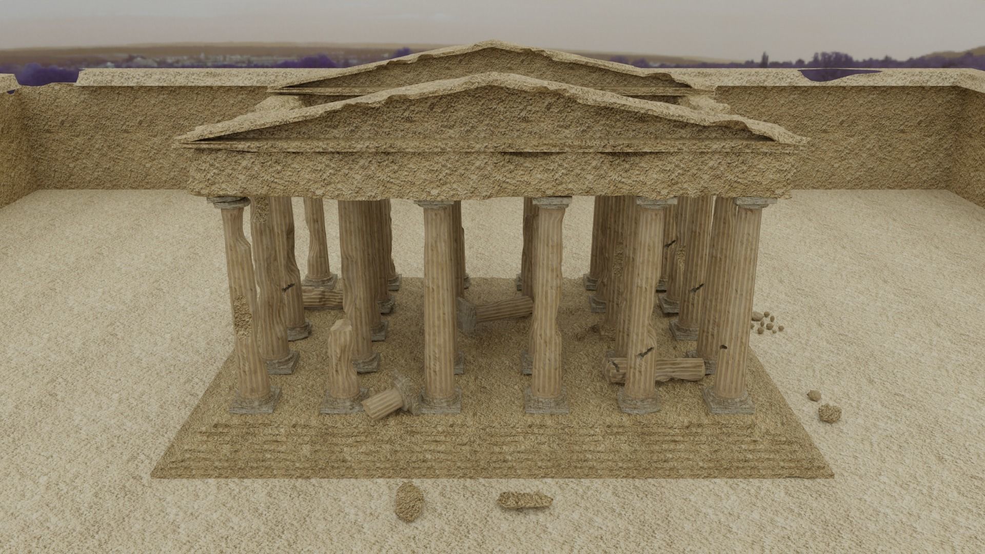 Parthenon Ancient Old Damaged Temple 3D model_16