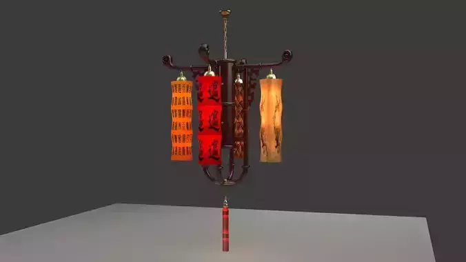 Chinese bamboo red lantern