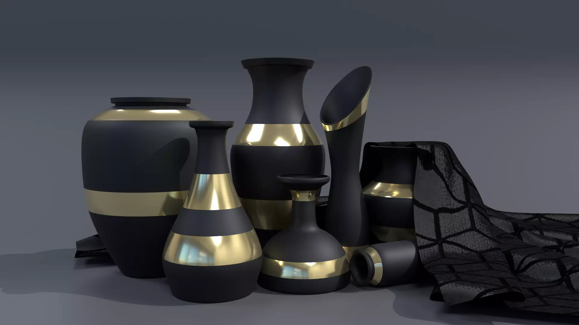 Flower Vase collection Free low-poly 3D model