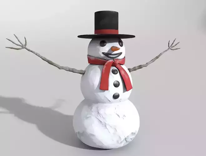 SNOWMAN wearing top hat and scarf
