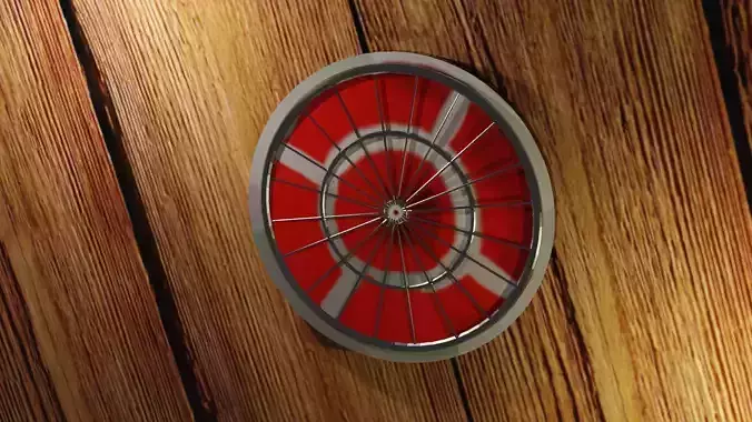 dart board with a set of colored darts