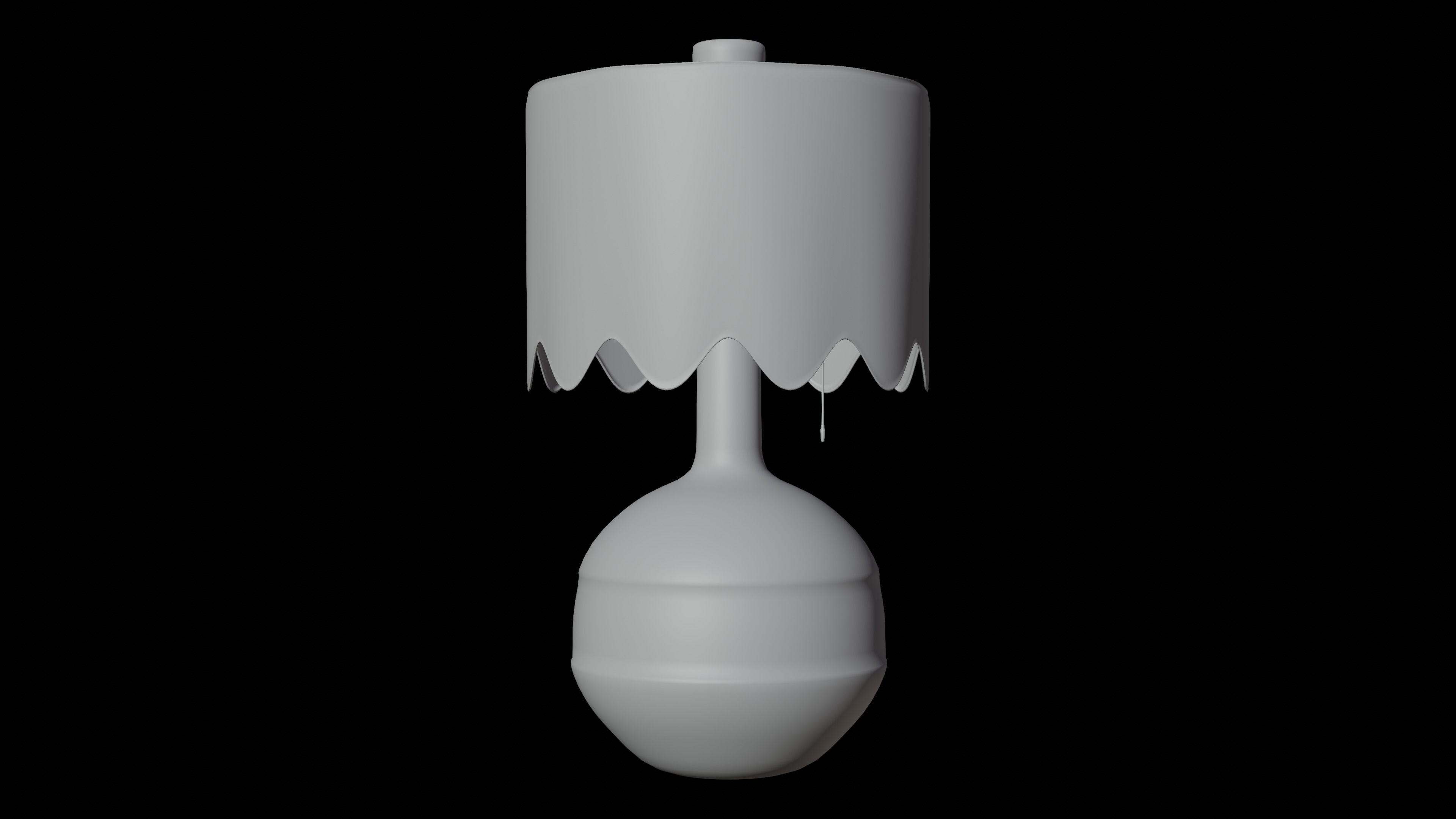 Table Fabric Lamp Low-poly 3D model_6