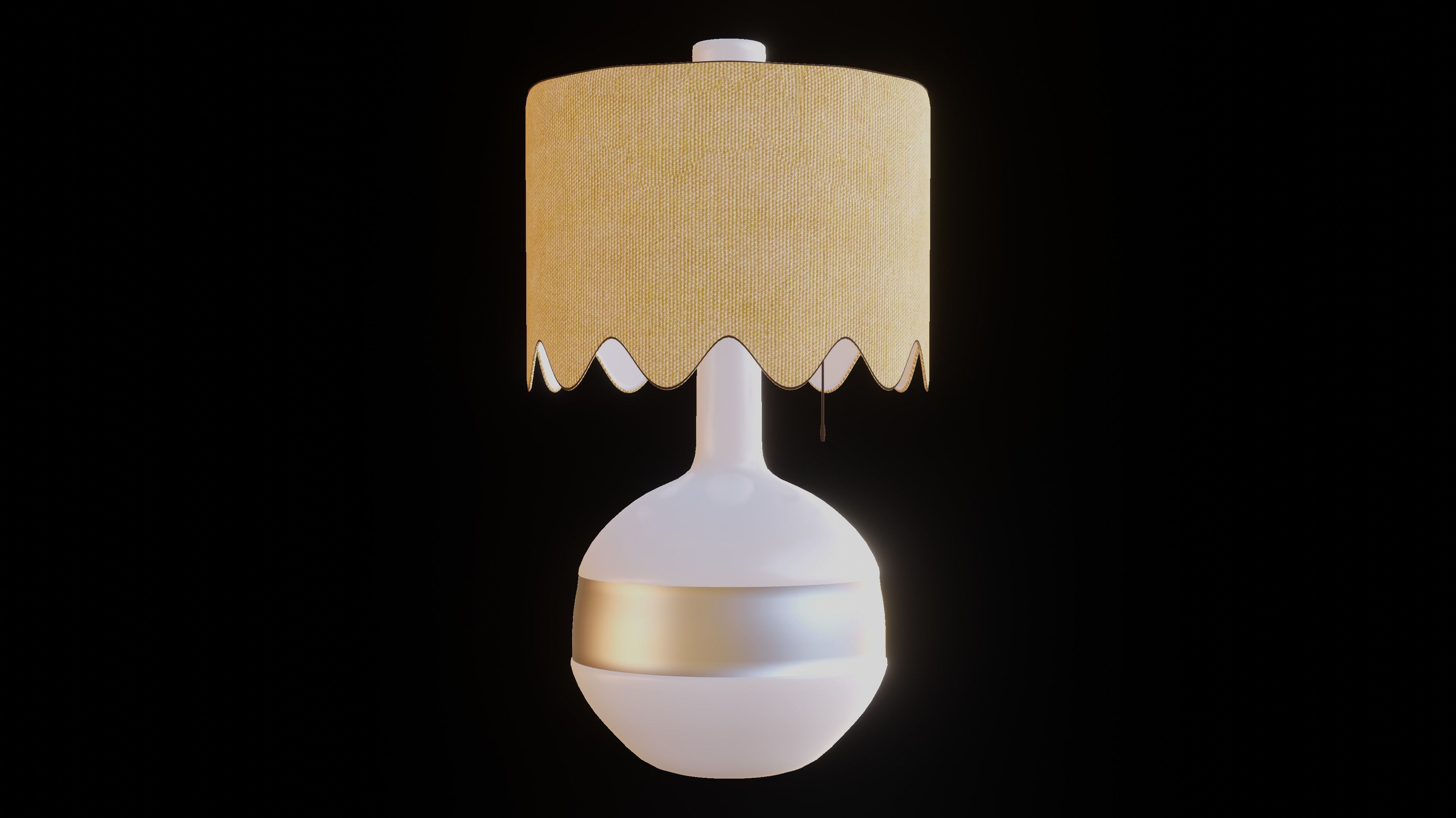Table Fabric Lamp Low-poly 3D model_1
