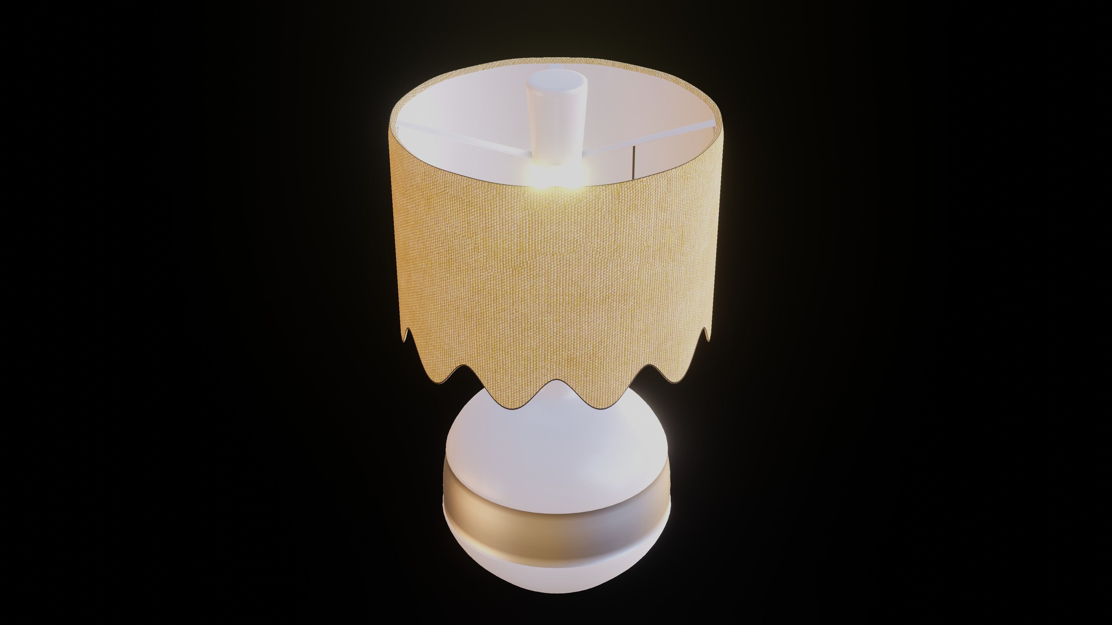 Table Fabric Lamp Low-poly 3D model_2