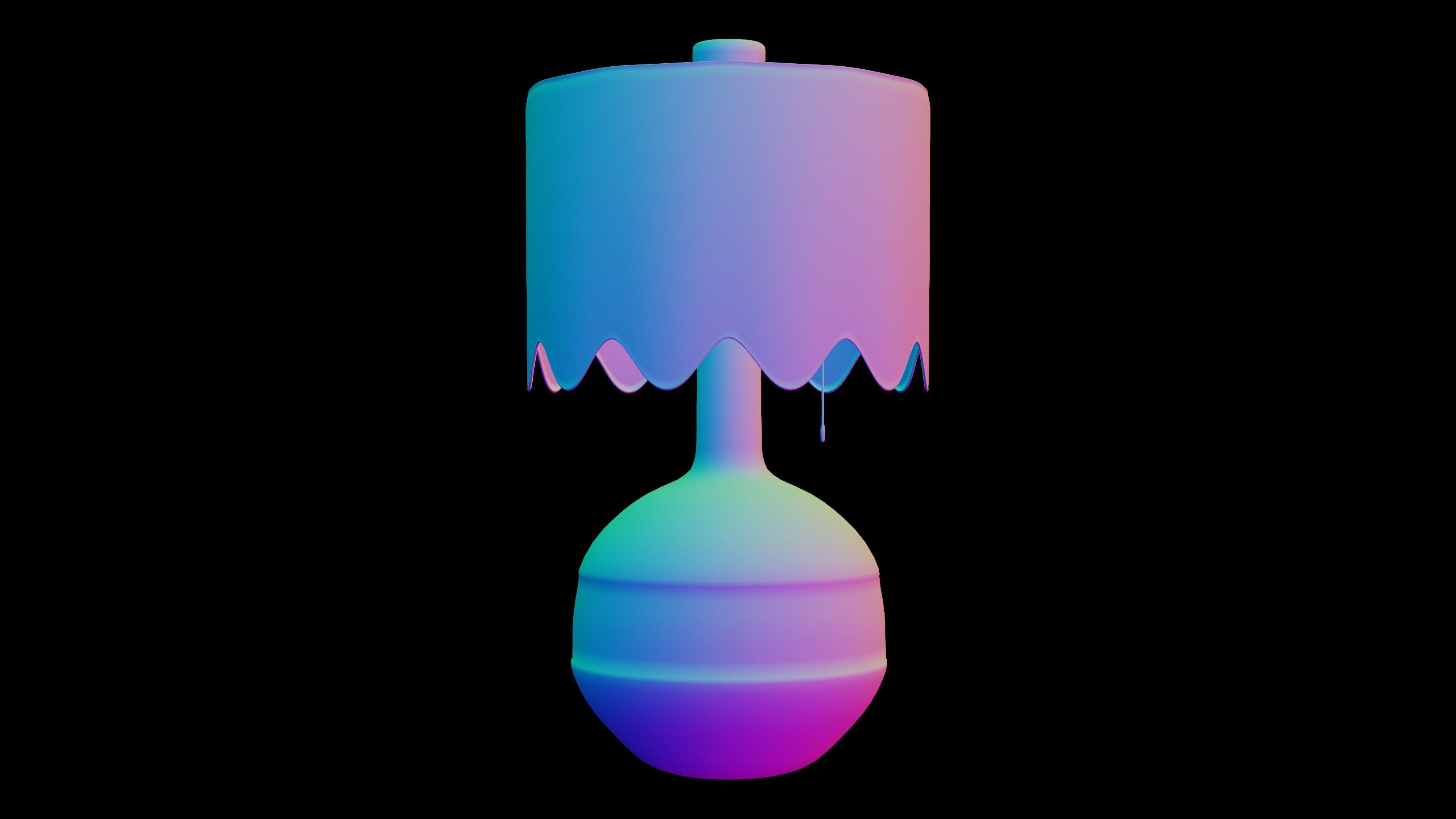 Table Fabric Lamp Low-poly 3D model_4