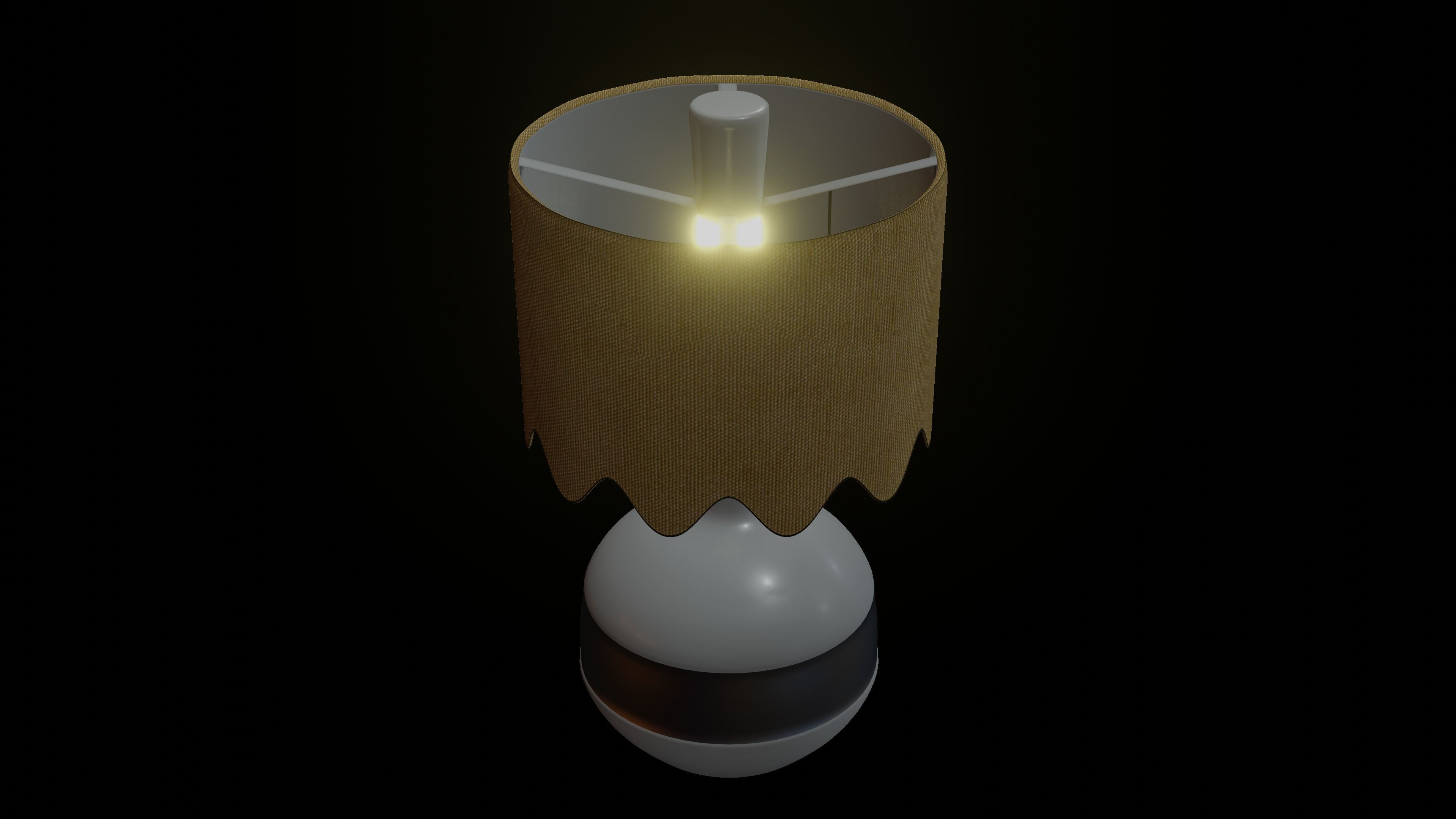 Table Fabric Lamp Low-poly 3D model_3