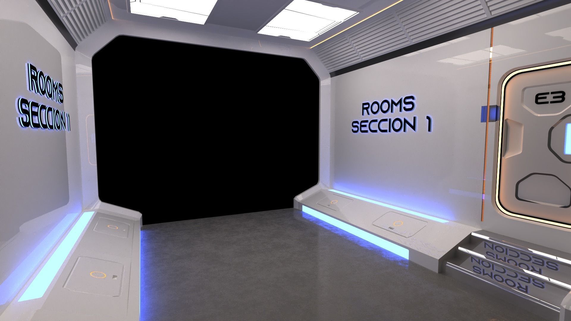 Modular SCI-FI Interior Serie B Bed-Room 3D model_1