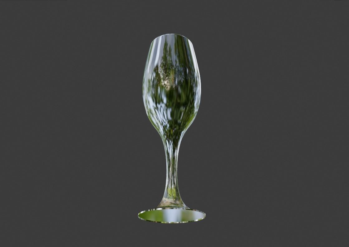 Empty champagne glass Free 3D model_5