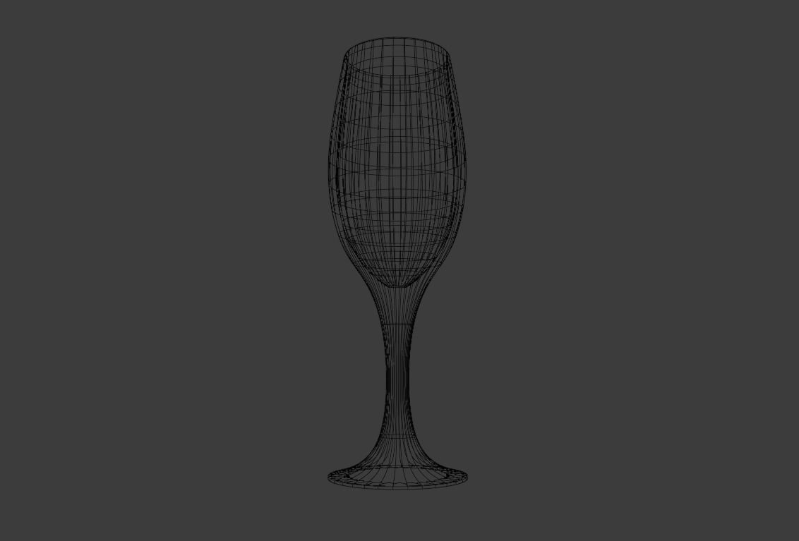 Empty champagne glass Free 3D model_7