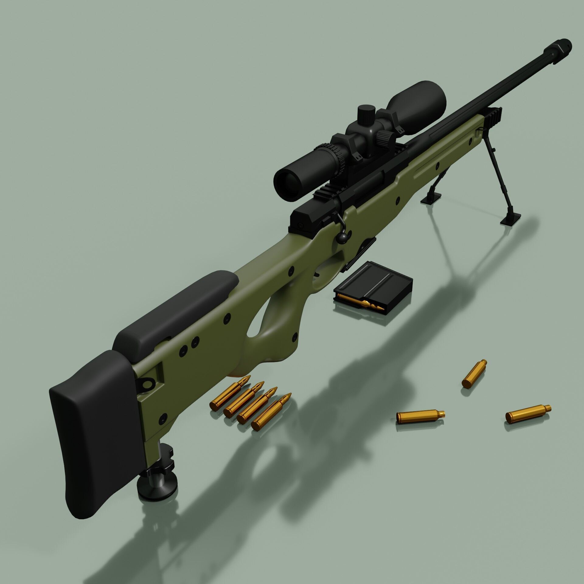 AWM Sniper 3D model_4