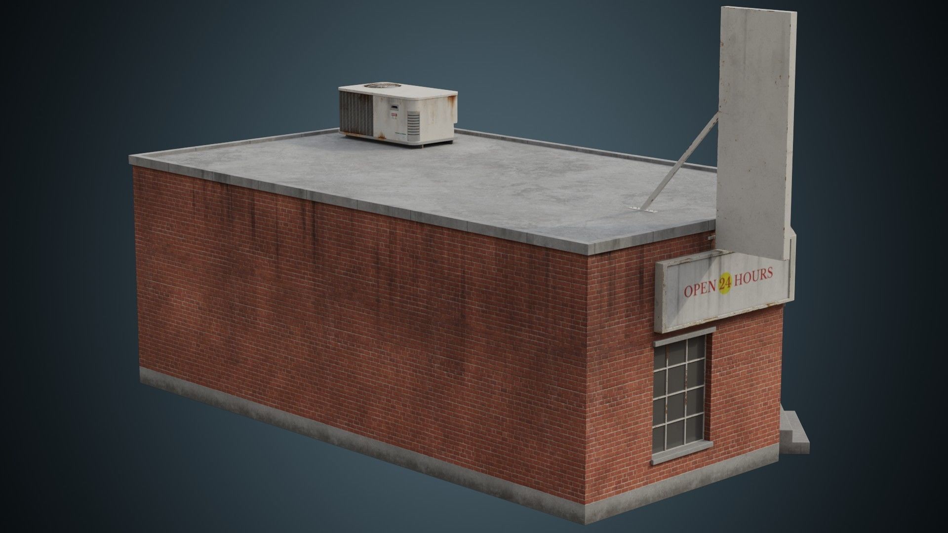 Building 4B Low-poly 3D model_1