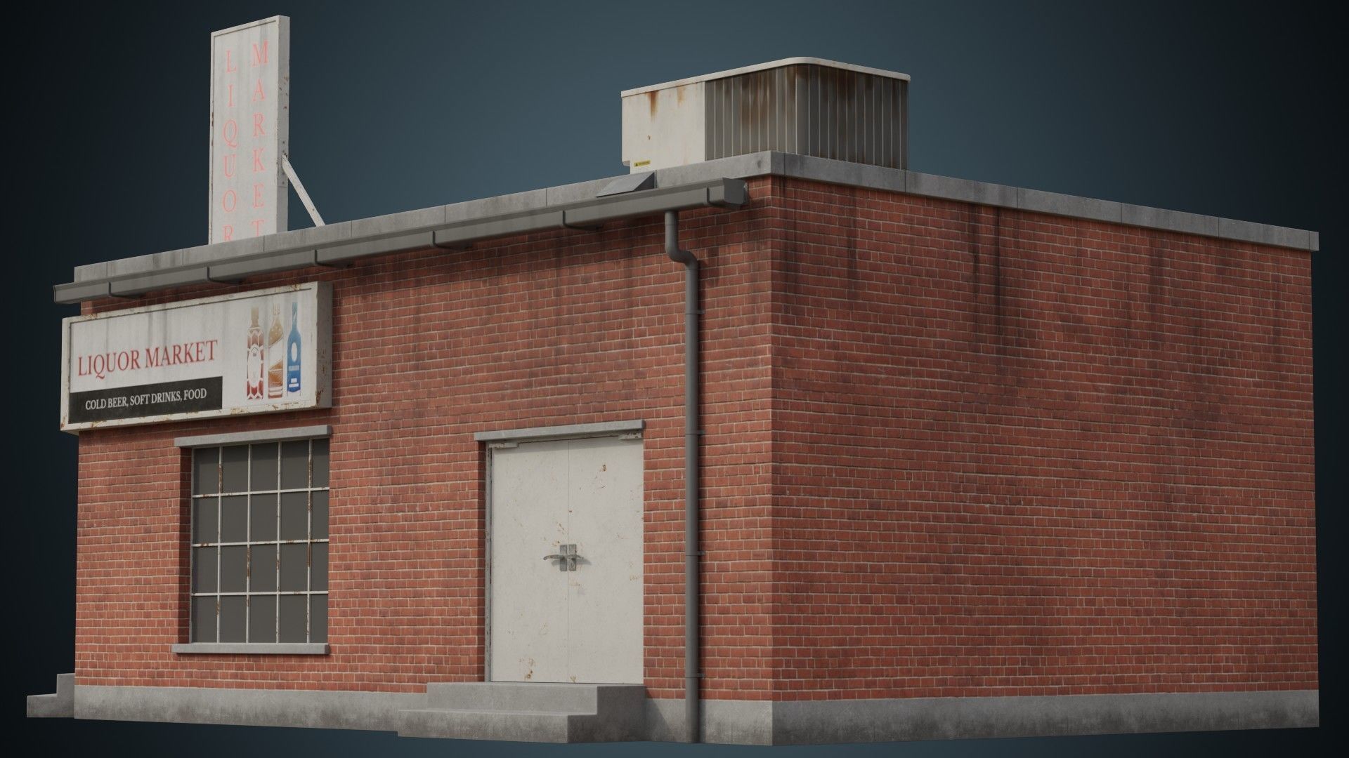 Building 4B Low-poly 3D model_3