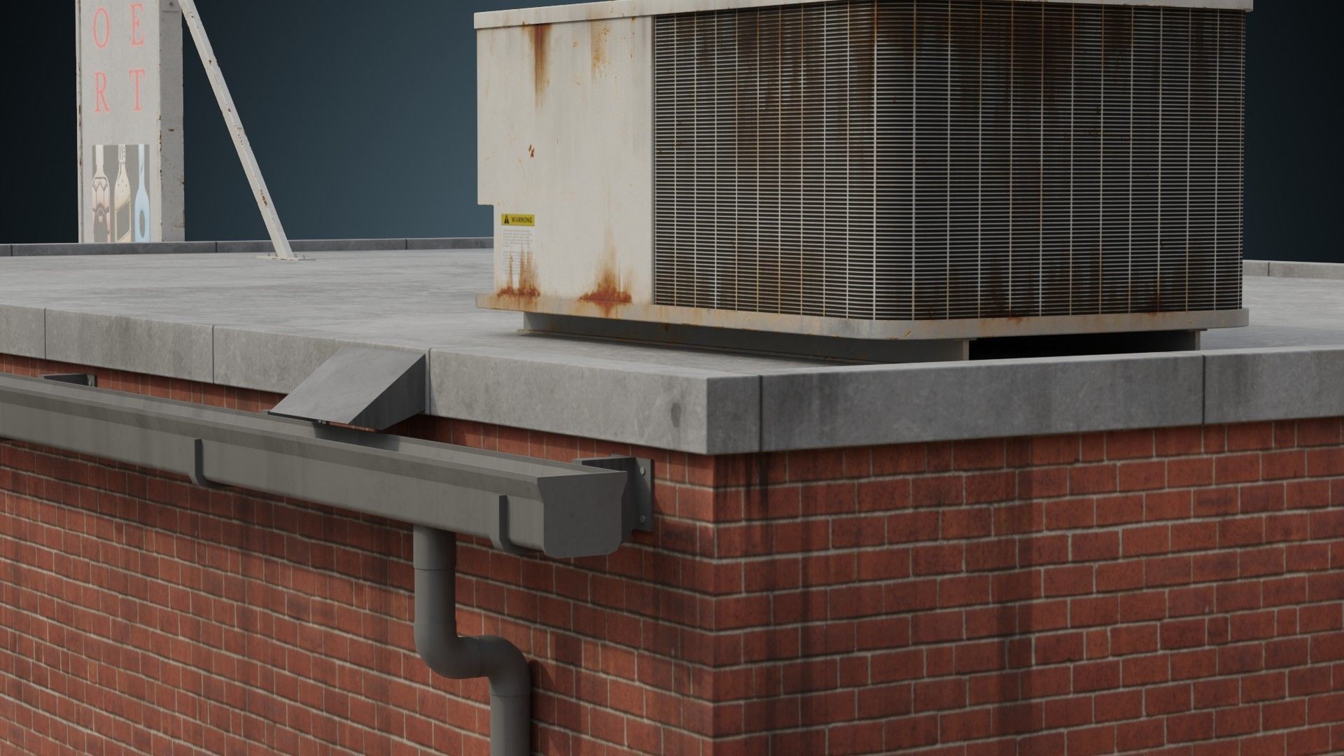 Building 4B Low-poly 3D model_8