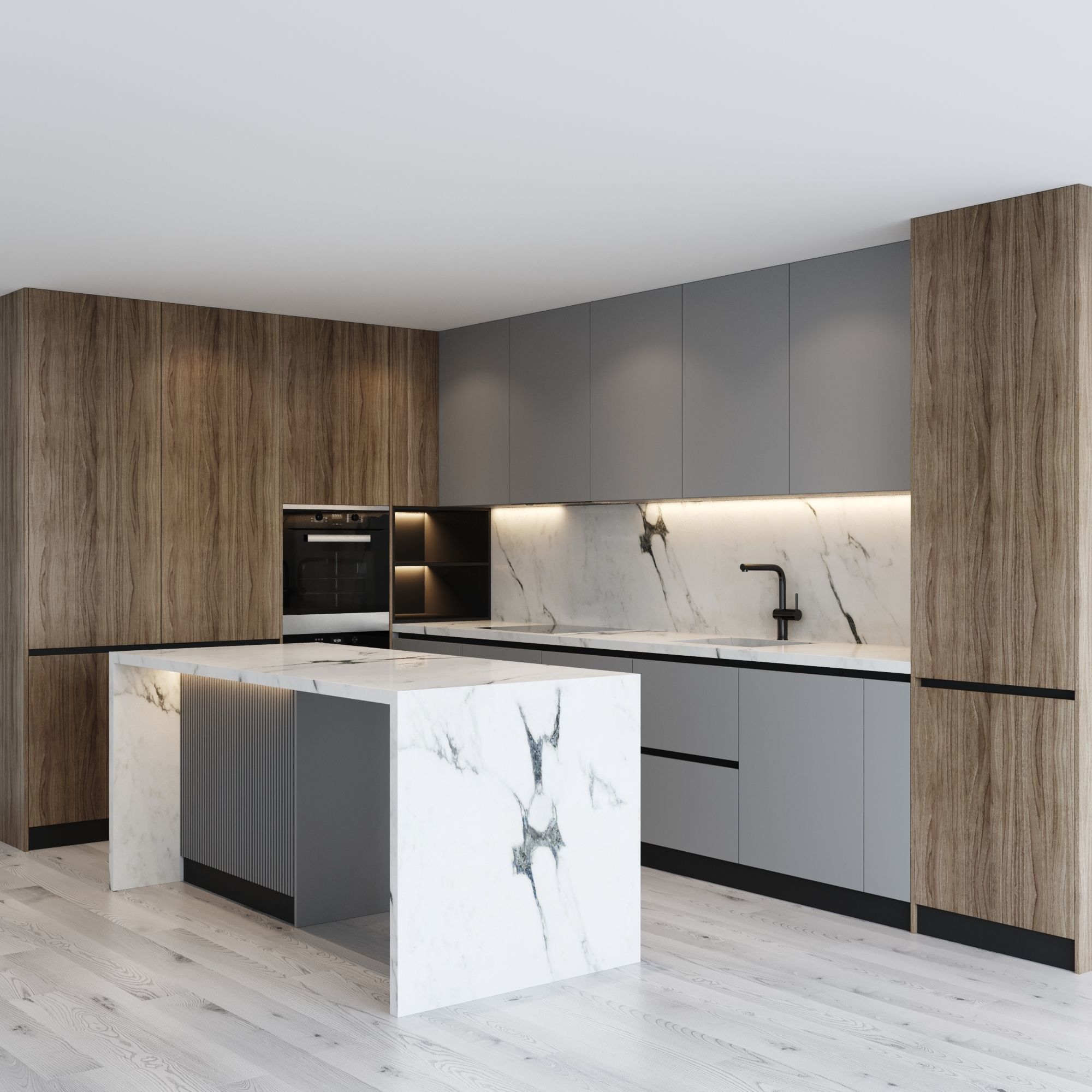 modern kitchen 01 3D model_1