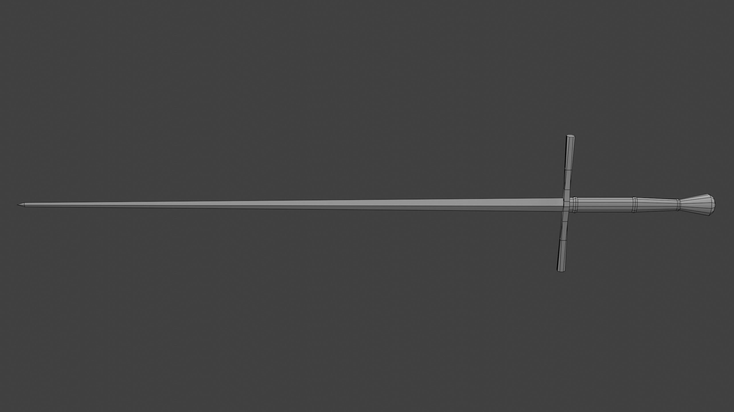 Sword Estok Medieval Pricking Low-poly 3D model_7