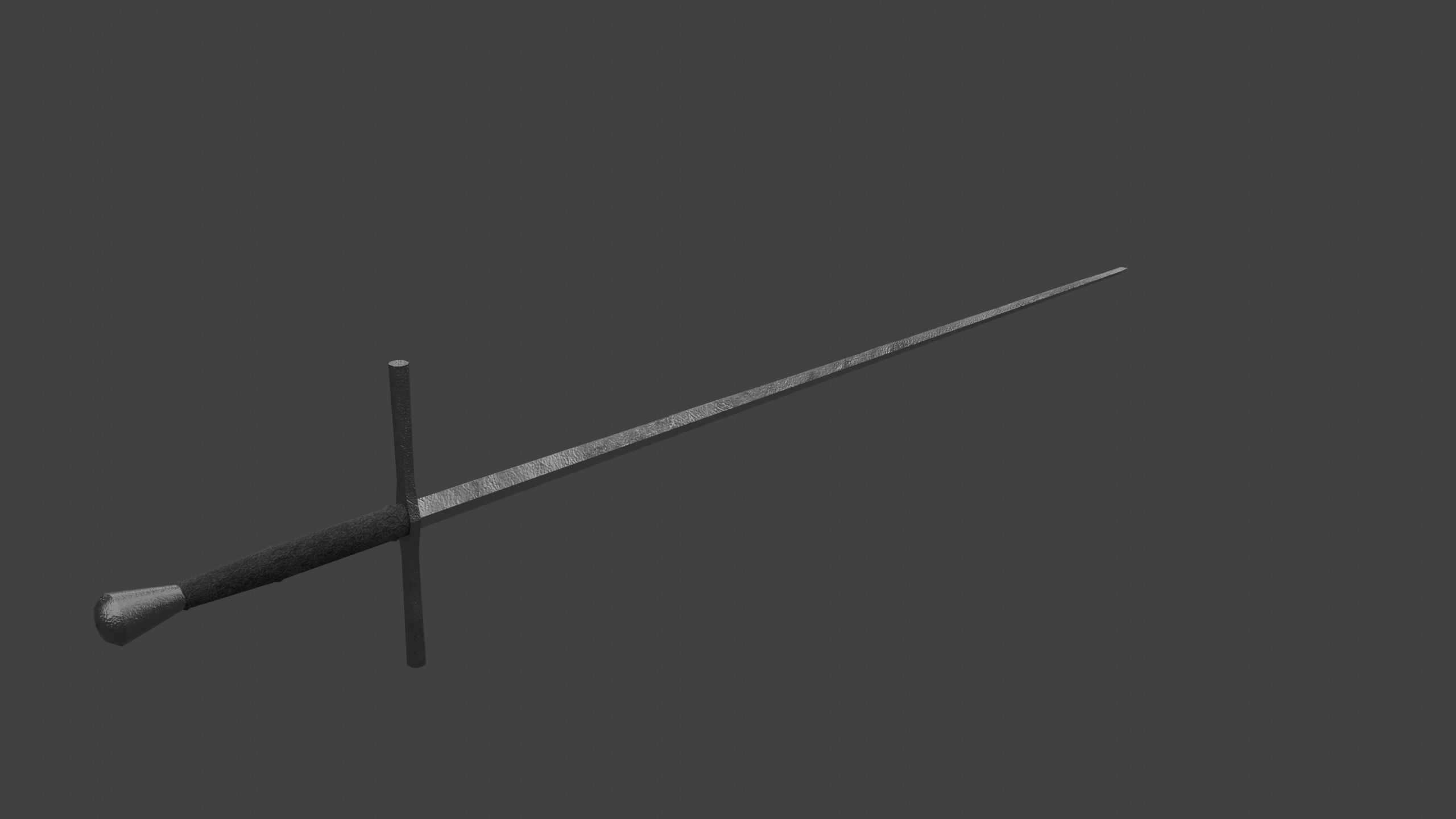 Sword Estok Medieval Pricking Low-poly 3D model_5