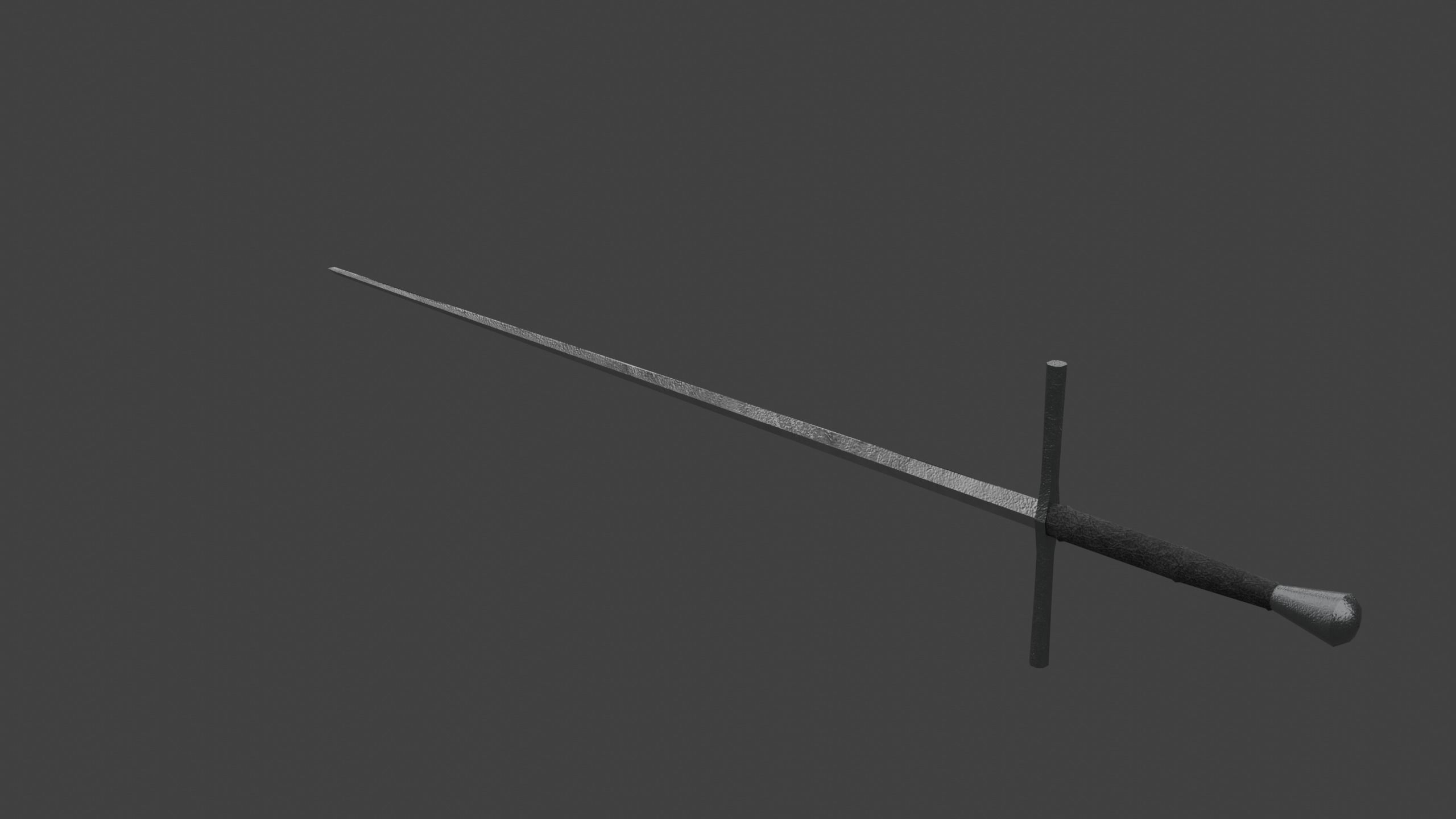 Sword Estok Medieval Pricking Low-poly 3D model_4