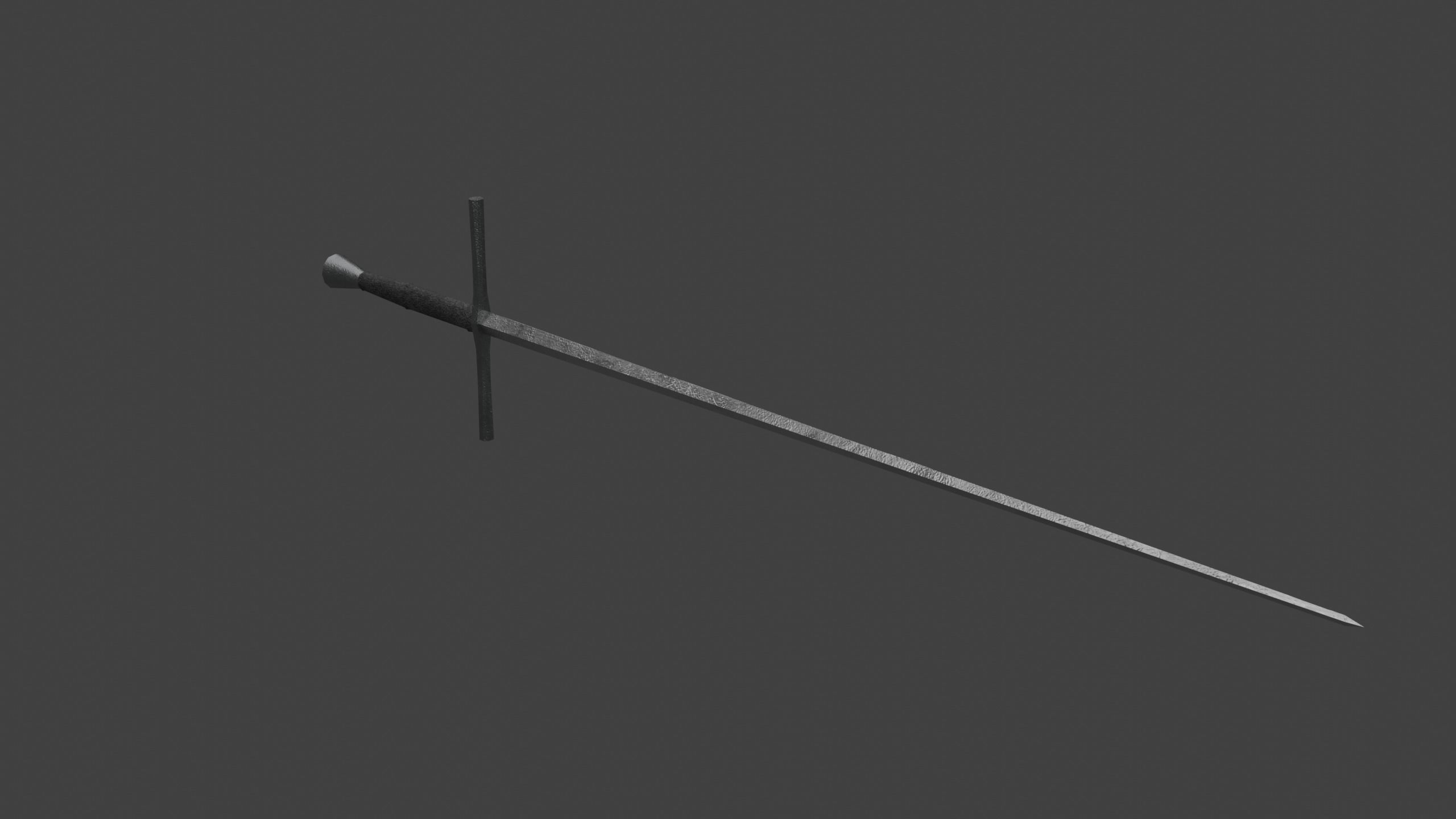 Sword Estok Medieval Pricking Low-poly 3D model_3