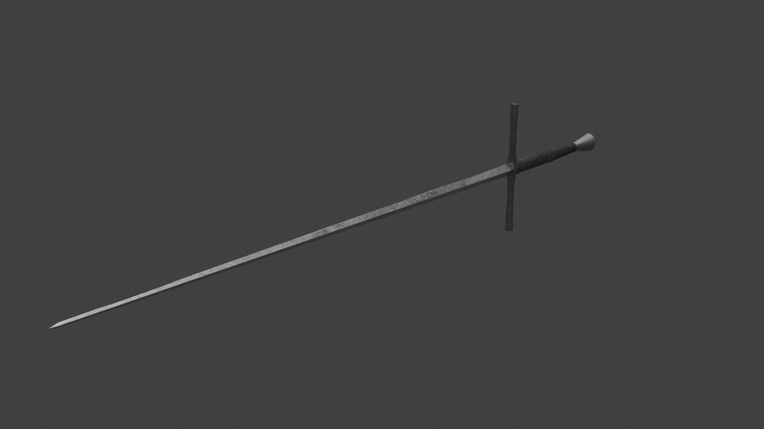Sword Estok Medieval Pricking Low-poly 3D model_6